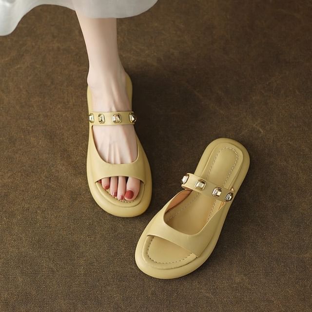 Slide Sandals Platform Studded