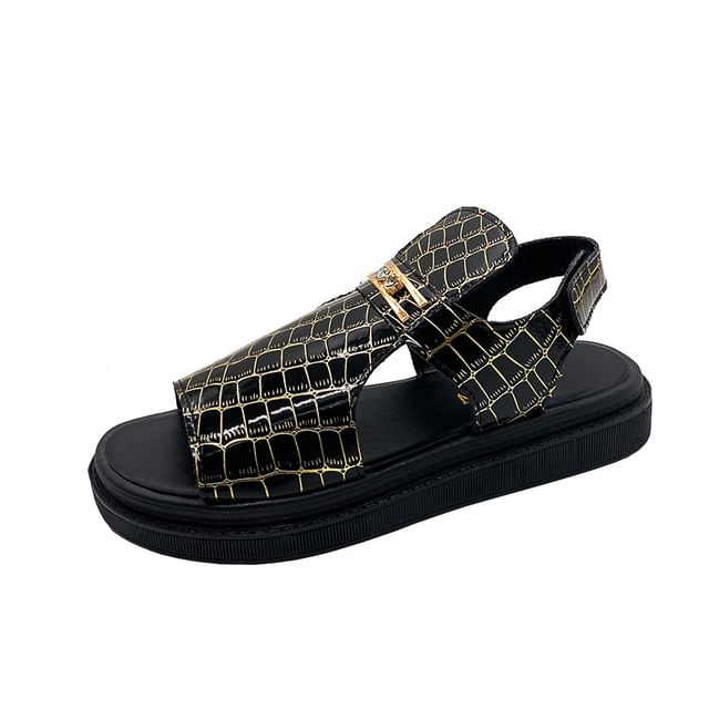 Grain Sandals Buckled Croc