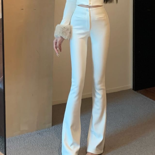 Pants Plain Rise Flared High