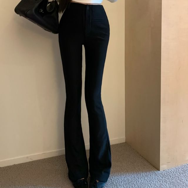 Pants Plain Rise Flared High