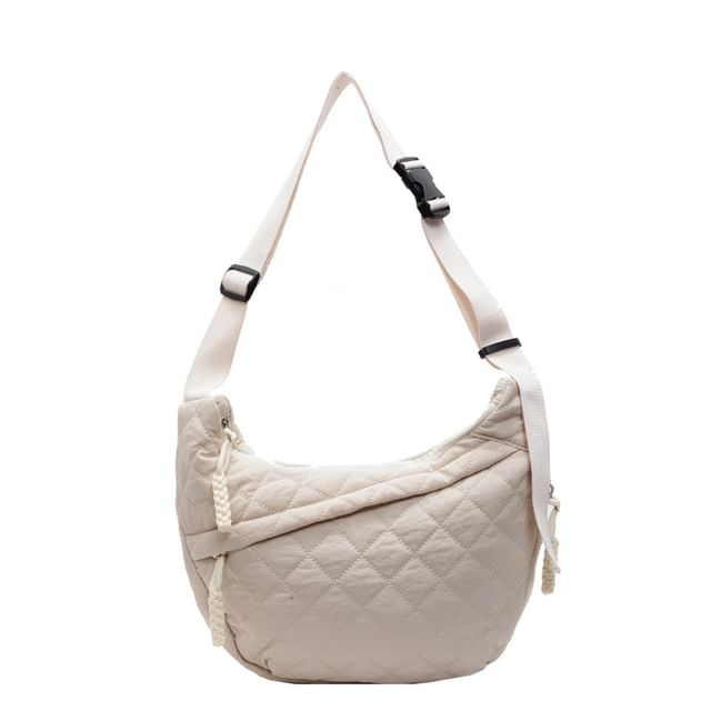 Plain Zip Bag Nylon Quilted Crossbody
