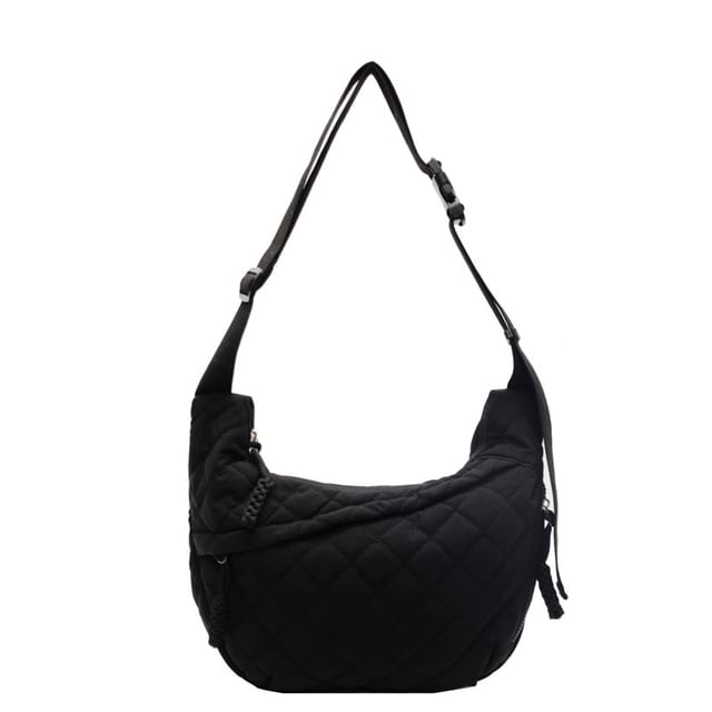Plain Zip Bag Nylon Quilted Crossbody