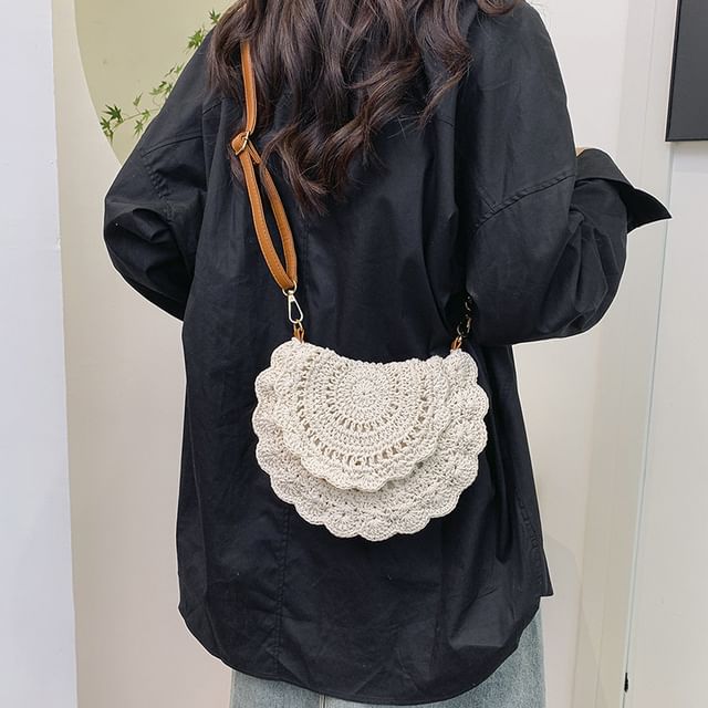 Lace Flap Bag Crochet Crossbody