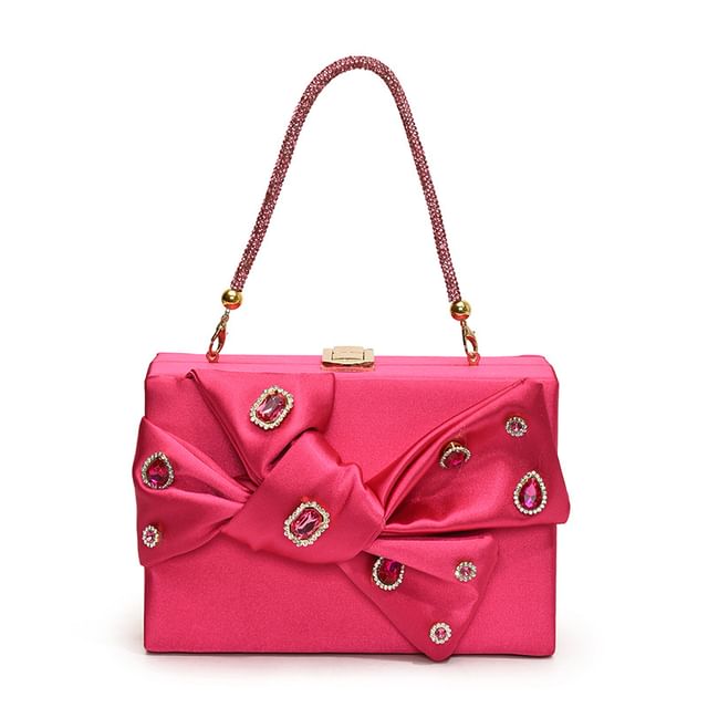 Box Crossbody Rhinestone Bow Bag