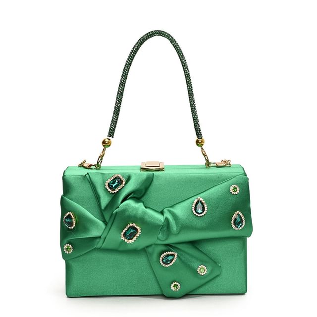 Box Crossbody Rhinestone Bow Bag