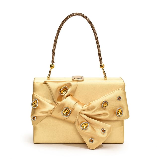 Box Crossbody Rhinestone Bow Bag