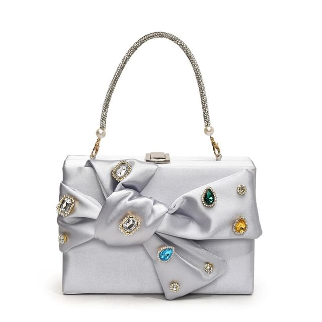 Box Crossbody Rhinestone Bow Bag