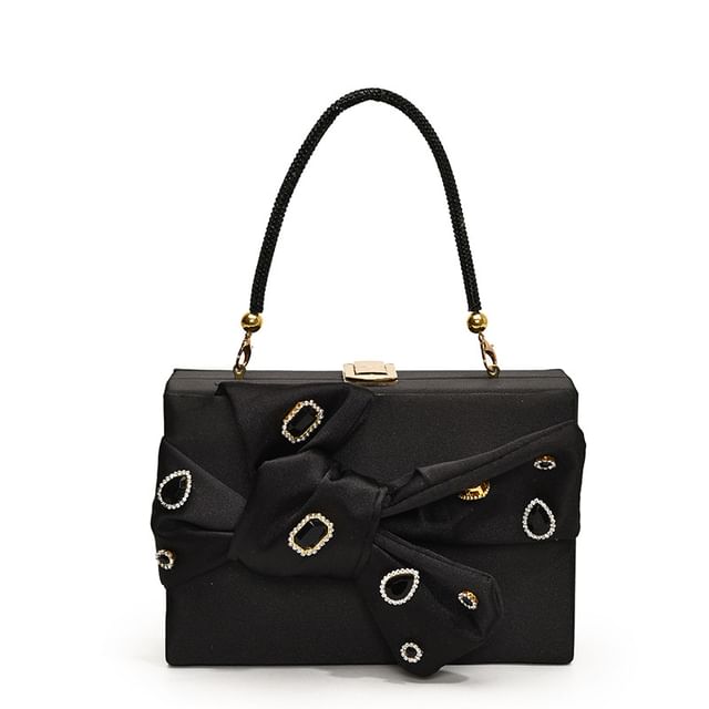Box Crossbody Rhinestone Bow Bag