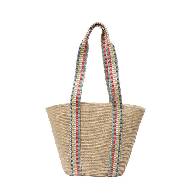 Pattern Strap Tote Bag Woven