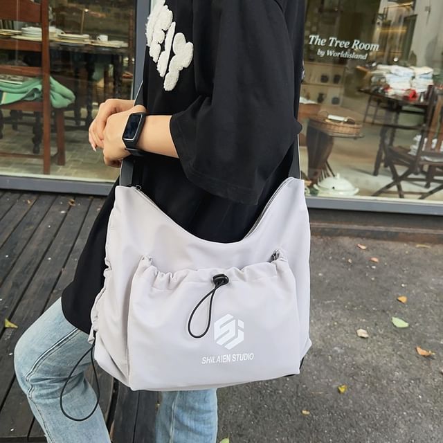 Crossbody Bag Lettering Drawstring