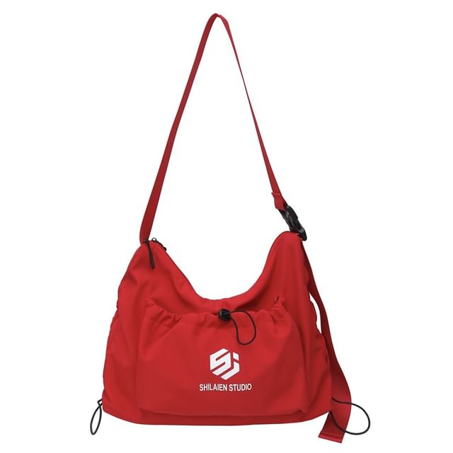 Crossbody Bag Lettering Drawstring