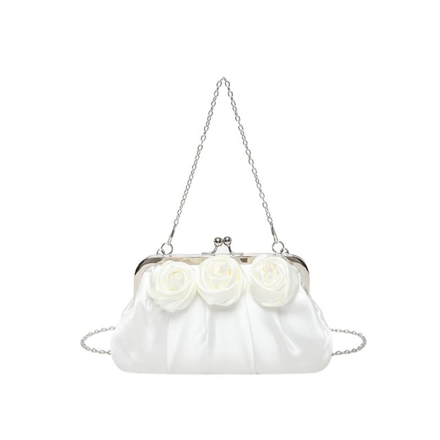 Shoulder Floral Plain Shirred Bag