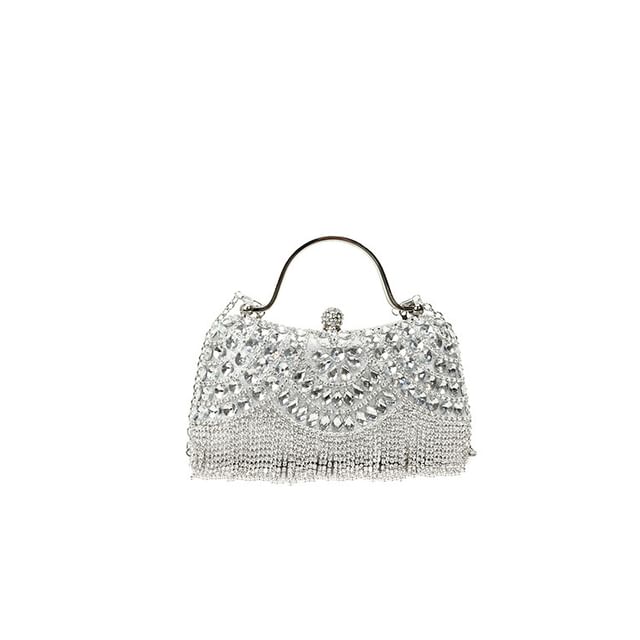 Tasseled Rhinestone Chain Crossbody Bag