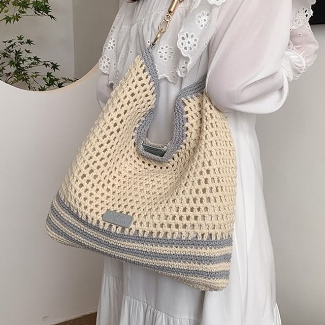 Tote Woven Bag Striped