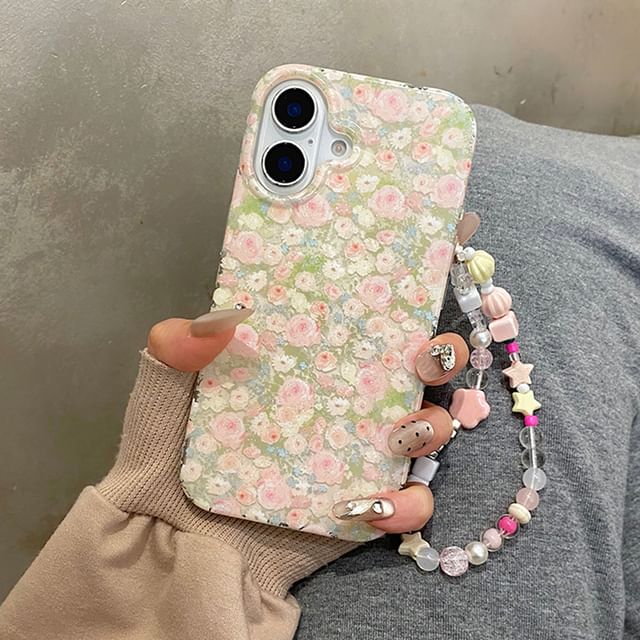 / Case Floral Strap Phone Set