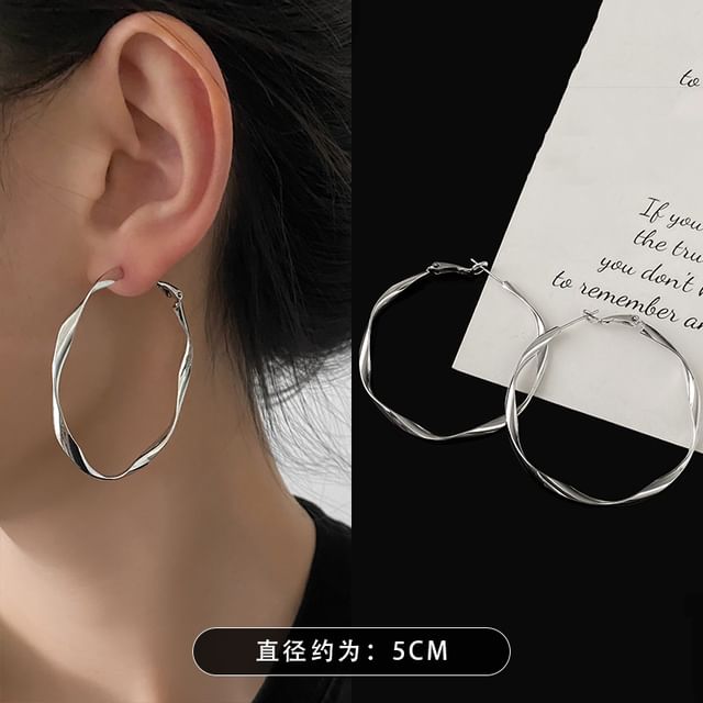(Various Twisted Earring Designs) Hoop Alloy