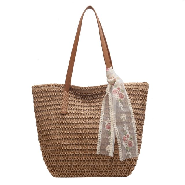 Tote Set: Bag Scarf Straw +