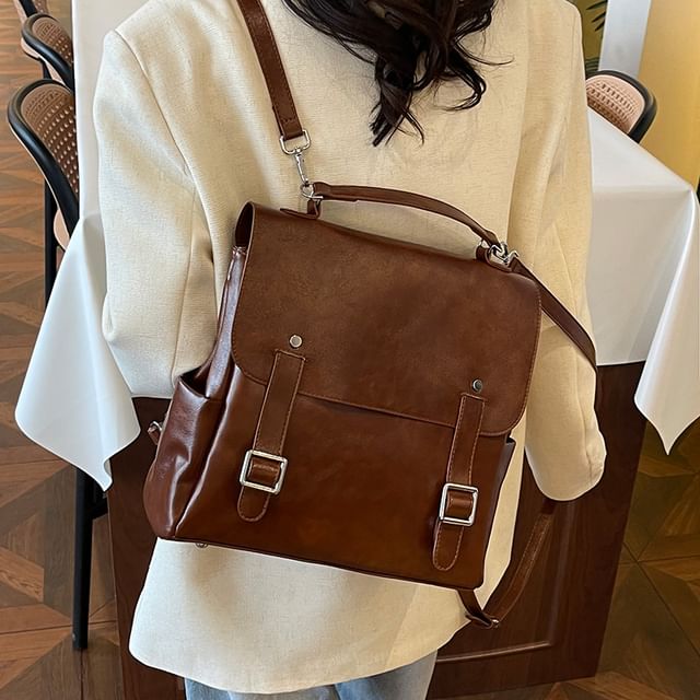 Leather Backpack Satchel Faux
