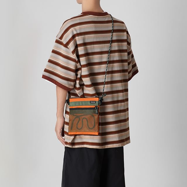 Mesh Two Tone Bag Crossbody Panel