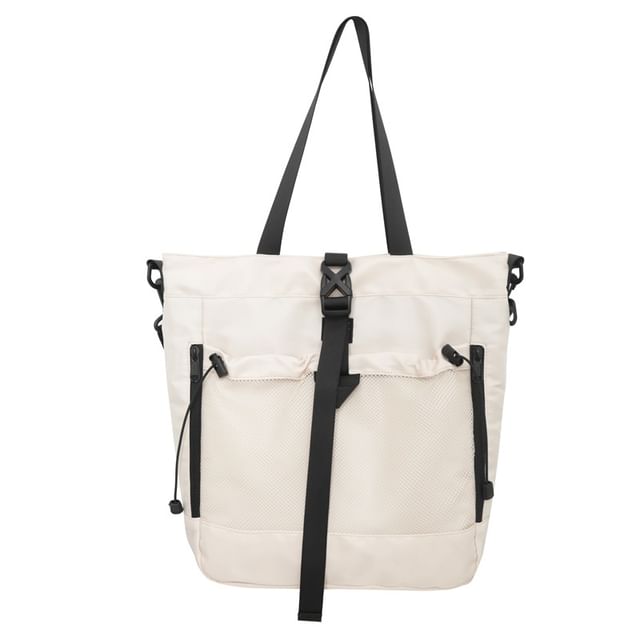 Bag Nylon Crossbody Mesh Panel Buckled