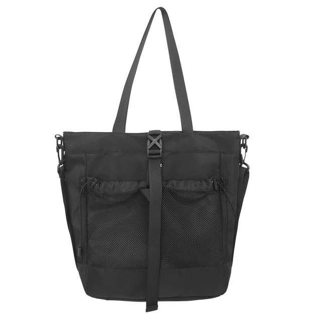 Bag Nylon Crossbody Mesh Panel Buckled