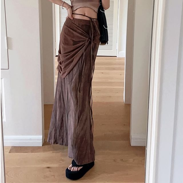 / Waist Sleeve Pencil Mid Print V-Neck Maxi Crop Short Skirt Butterfly Tie-Up Tee