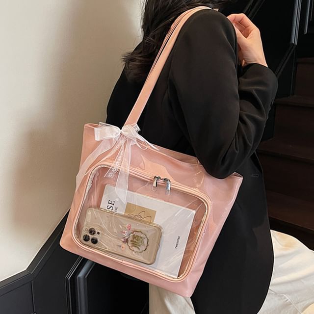 Bag Panel Faux Plain PVC Tote Leather