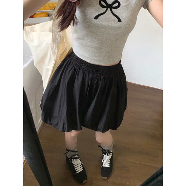 Plain Shorts Waist High Bubble