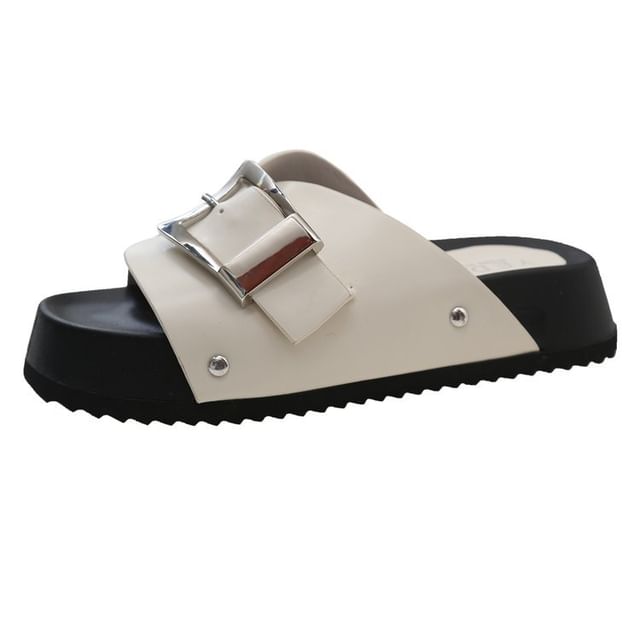 Sandals Faux Leather Buckled Platform