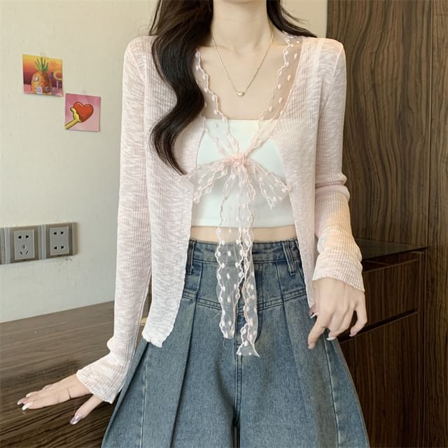 Cardigan Front Light Open Plain