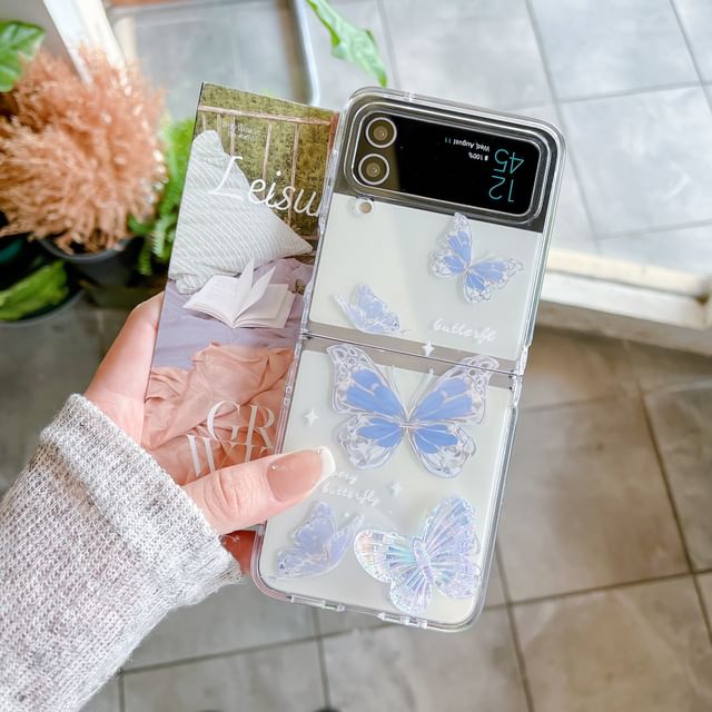 / Butterfly Phone Case Floral Strap Set