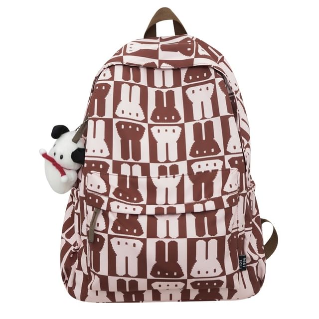 Print Rabbit Backpack Multi-Pocket