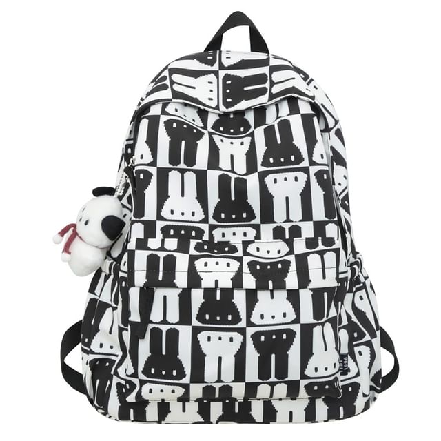 Print Rabbit Backpack Multi-Pocket