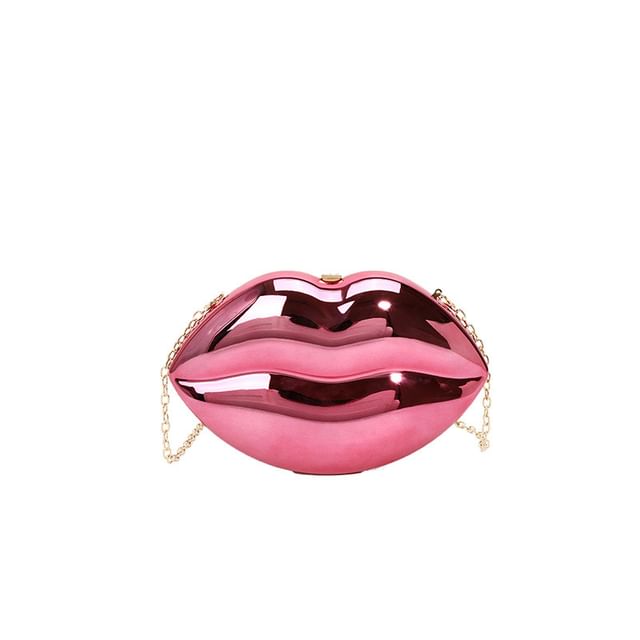 Chain Lips Crossbody Strap Bag
