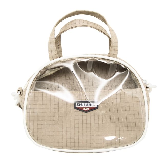 Crossbody Bag Lettering Plaid