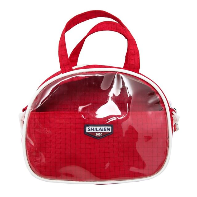 Crossbody Bag Lettering Plaid