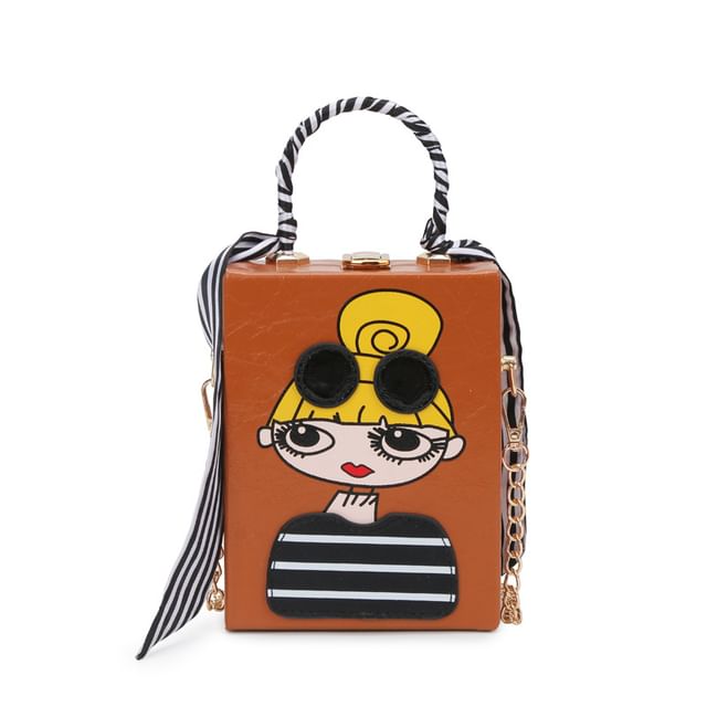 Print Crossbody Strap Bag Cartoon Chain