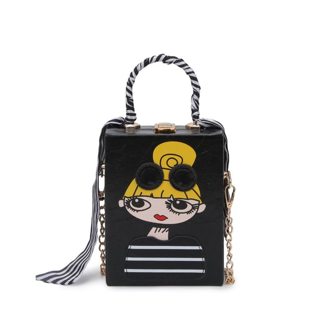 Print Crossbody Strap Bag Cartoon Chain