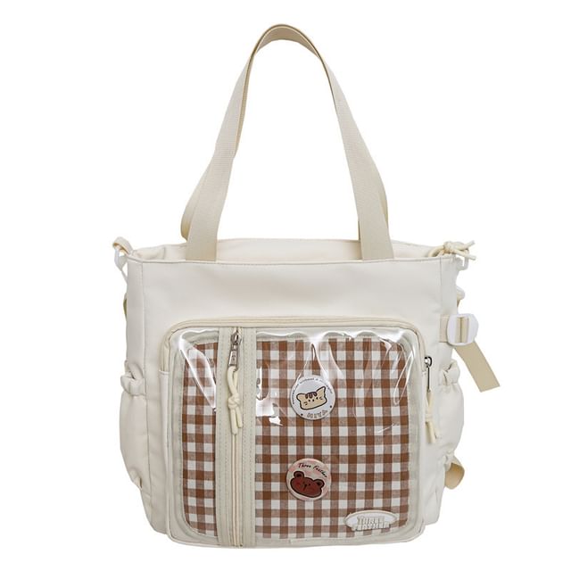 Badge Bag + Multi-Pocket Tote Set: Gingham