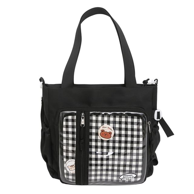 Badge Bag + Multi-Pocket Tote Set: Gingham
