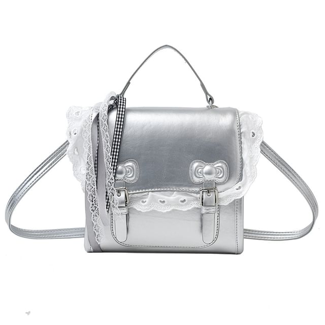 Lace Trim Bow Flap Backpack