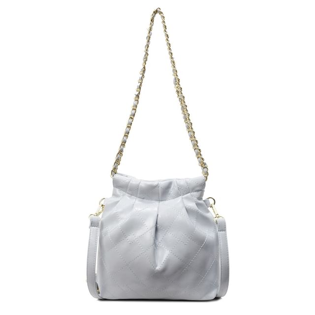 Shoulder Faux Leather Bag Quilted Multi-Way Strap Chain