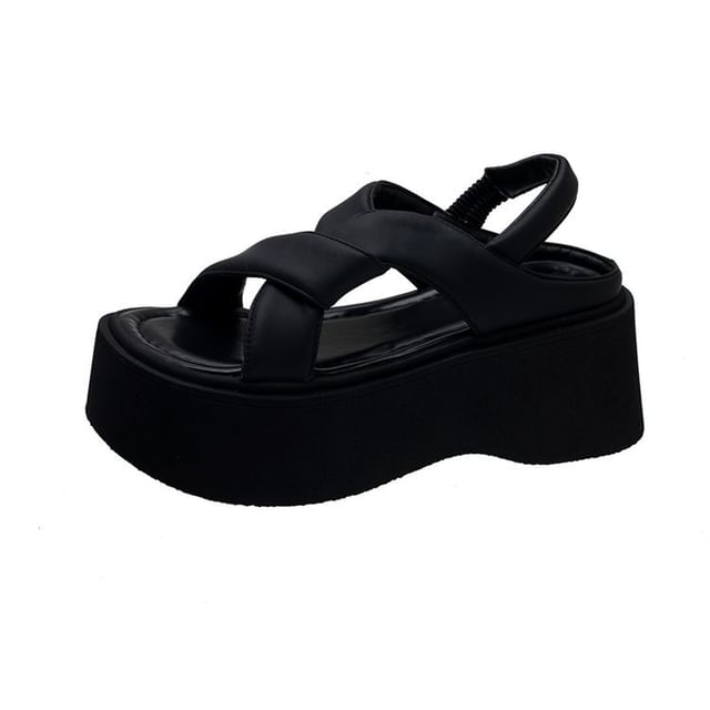 Platform Plain Slingback Sandals