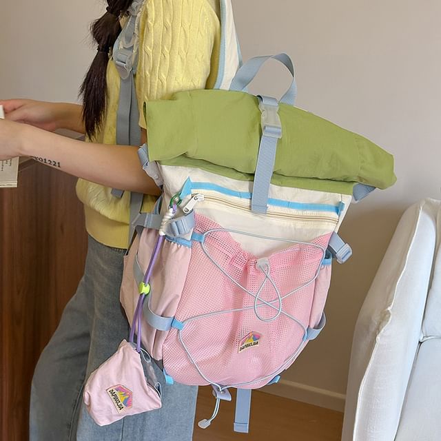 Block Zip Color Backpack