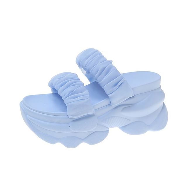 Platform Ruched Sandals Slide