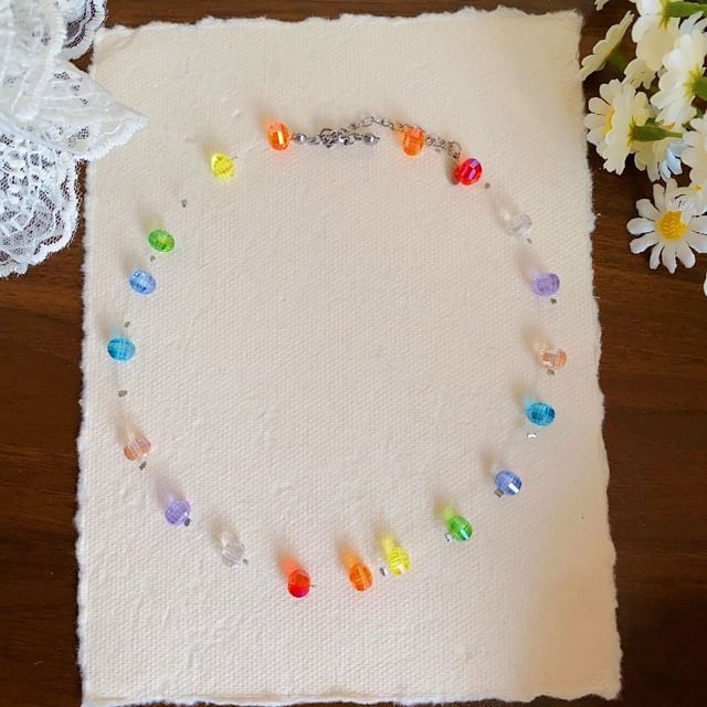 Necklace Beaded Rainbow
