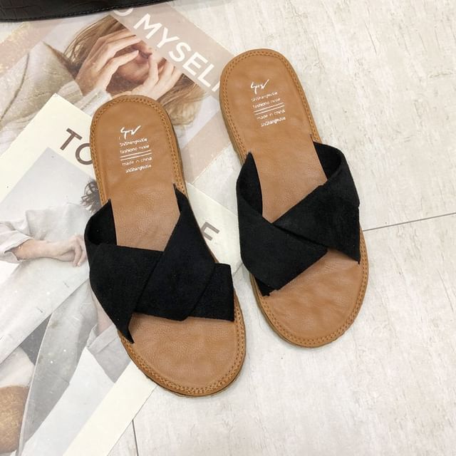 Cross Criss Slide Sandals