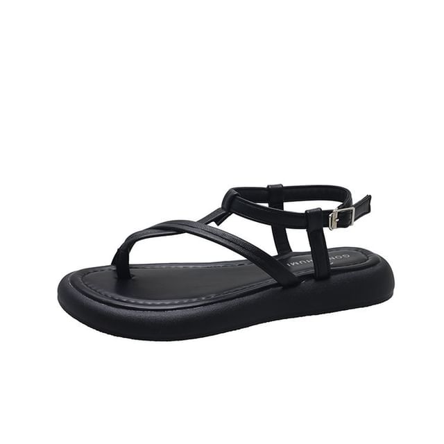 Faux Sandals Leather Platform