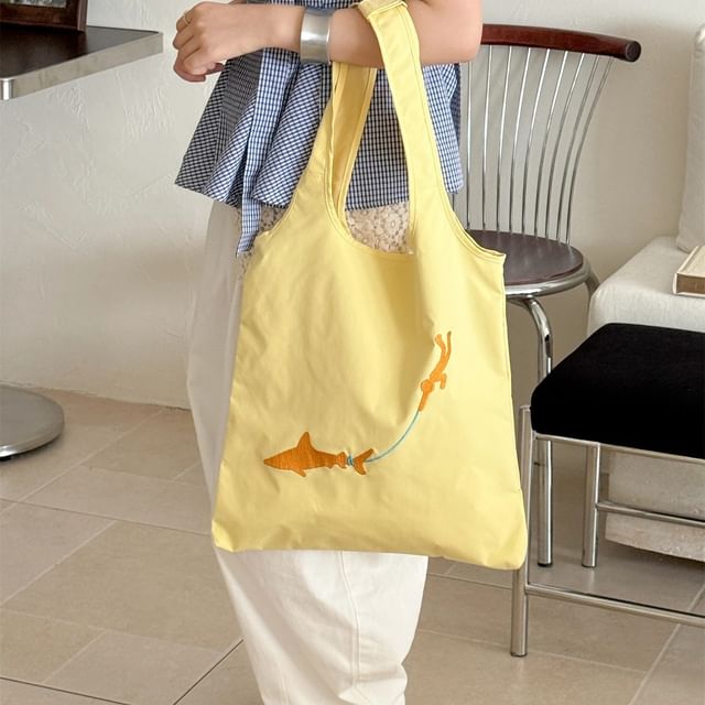 Tote Embroidered Bag Nylon