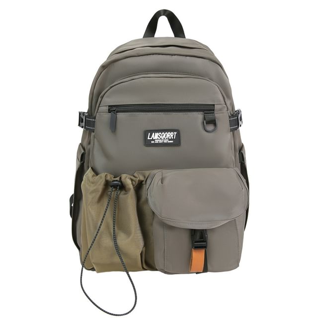 Lettering Backpack Contrast Pocket